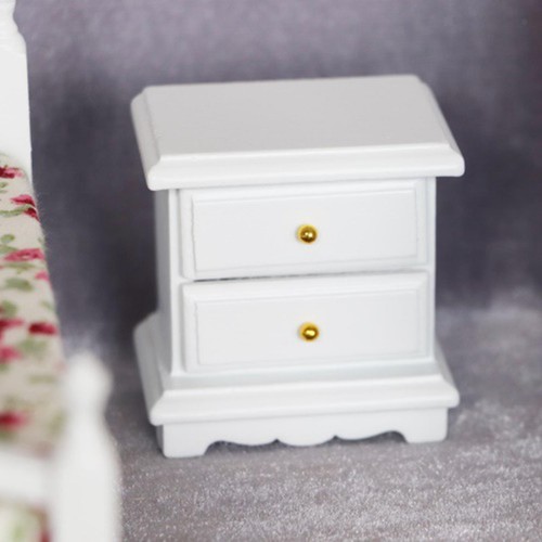 Wood dolls house bedside table - wood,