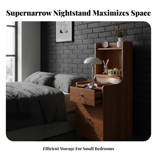 Narrow bedside locker modern - narrow,