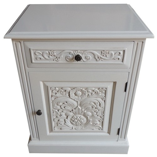 Carved bedside locker - bedside, table