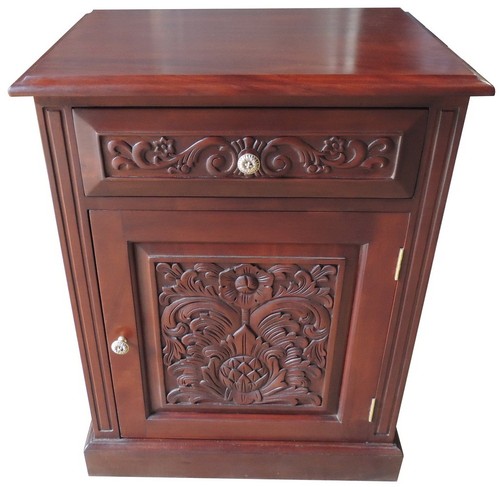 Carved bedside locker - locker, |
