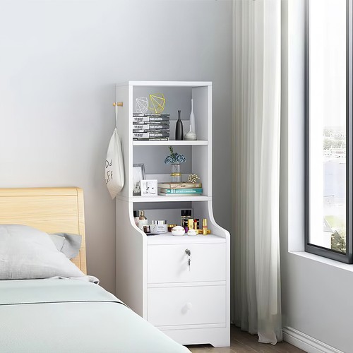 White bedside table end with - table, 2